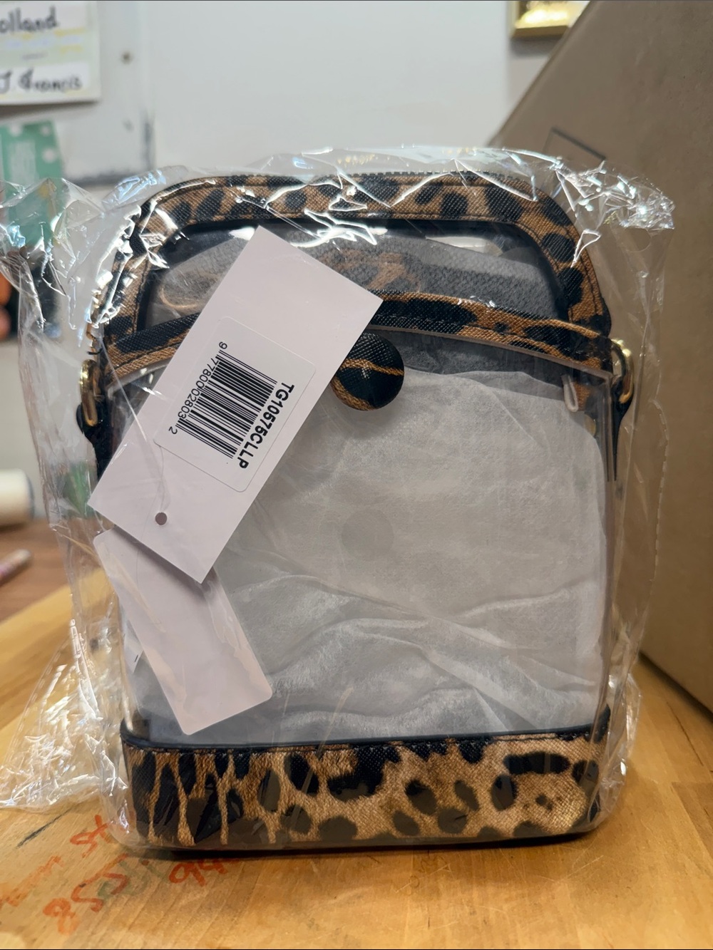 Leopard Clear mini  Crossbody Bag with Detachable Strap - Picture 3 of 3